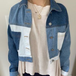Blue denim boxy cropped jacket
